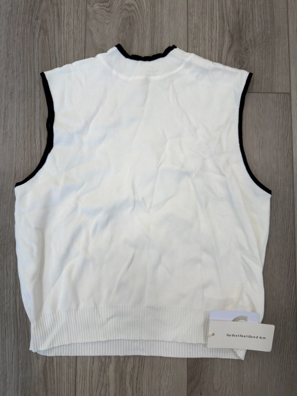 Commense Minimalist Mock Neck Casual Old Money Stretch Sleeveless Sweater NWT XL